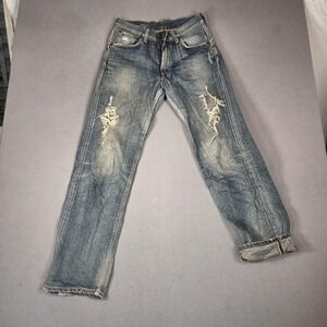 Edwin 505 Jeans Mens Straight Thrashed Destroyed Selvedge Made Japan Fits 28x32